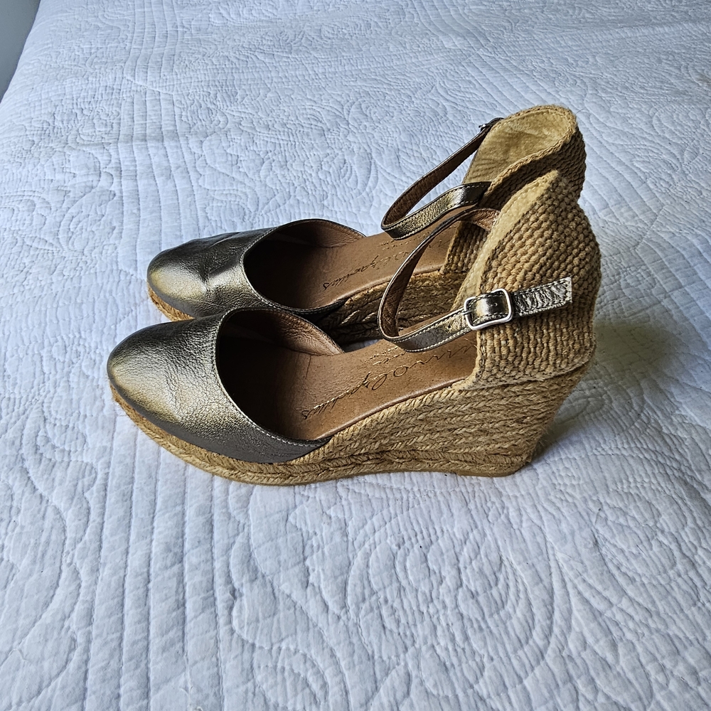 Giamo Metallic Wedge Espadrilles